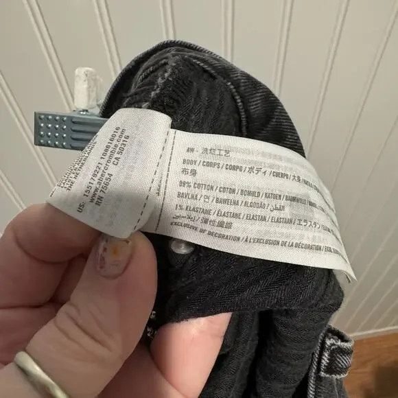 Abercrombie Fitch 90s Straight Ultra High Rise Jeans Washed Black Size 16 Long - Picture 6 of 6